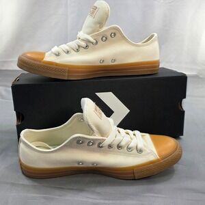Converse All Star Heavy Canvas‎ Cream Low Top Gum Rubber Toe and Sole Sneakers
